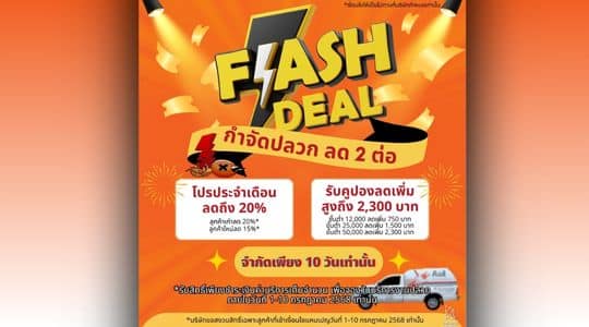 FLASH DEAL กำจัดปลวกลด 2 ต่อ