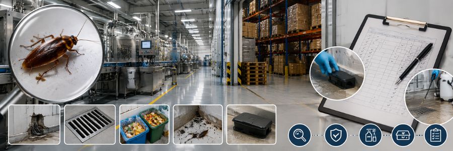 วิธีกำจัดแมลงสาบในคลังสินค้าและโรงงานอุตสาหกรรม (HACCP & GMP Compliance)